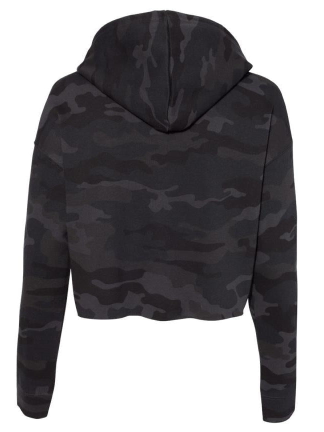 Load image into Gallery viewer, Womens Backwoods Retreat Crop Hoodie
