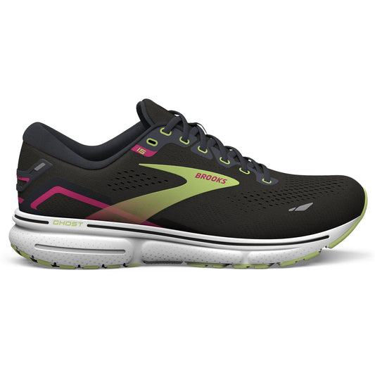 Women's Brooks Ghost 15, Black/Ebony/Sharp Green, 5 B Medium - Skoutley Outdoors LLC