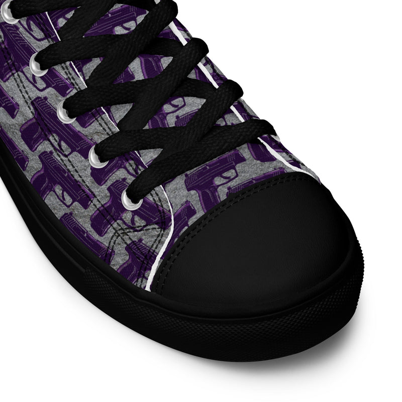 Load image into Gallery viewer, Purple Pistol Palooza High Top Canvas Shoes
