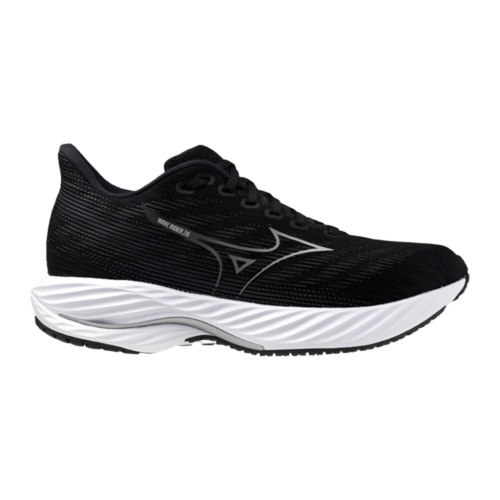 Women's Mizuno Wave Rider 28, Black/Harbor Mist, 11 B Medium - Skoutley Outdoors LLC