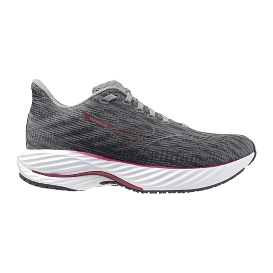 Women's Mizuno Wave Rider 28, Ultimate Grey/Cosmo Chrome, 6.5 B Medium - Skoutley Outdoors LLC