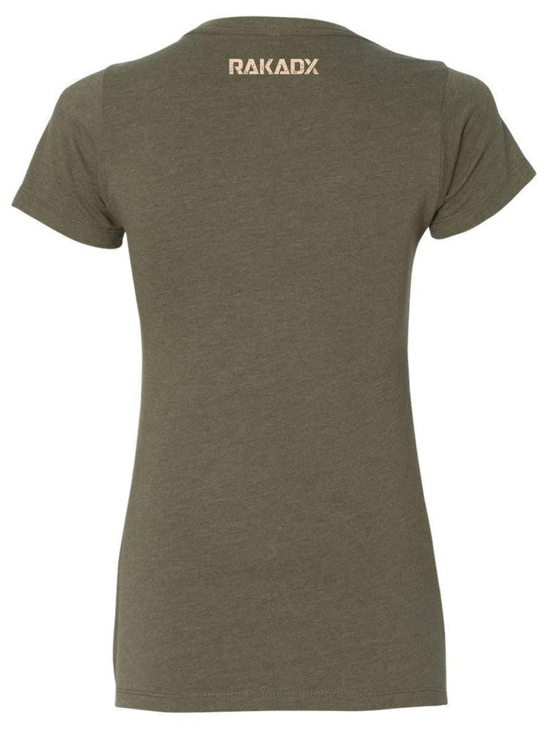 Load image into Gallery viewer, Womens Olive Star Spangled Rak Tee
