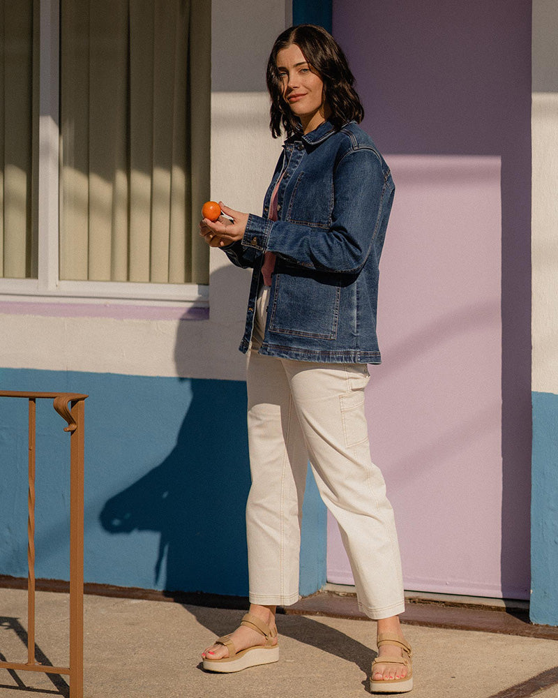 Load image into Gallery viewer, Organic Denim Painter's Jacket
