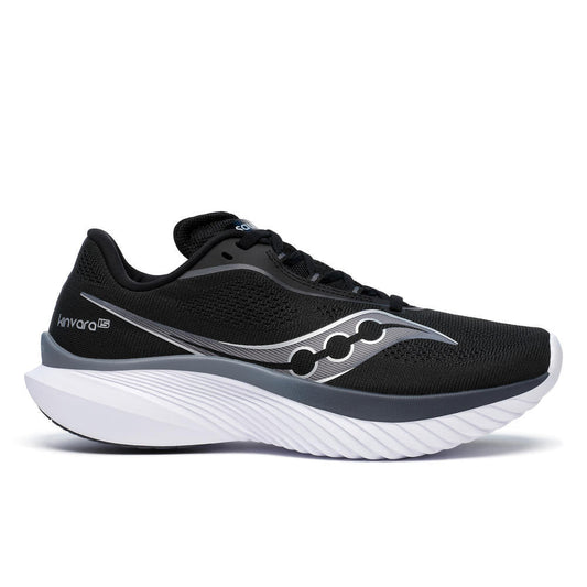 Women's Saucony Kinvara 15, Black/White, 8 B Medium - Skoutley Outdoors LLC