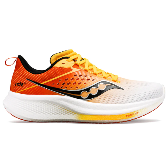 Women's Saucony Ride 17, White/Flux, 10 B Medium - Skoutley Outdoors LLC