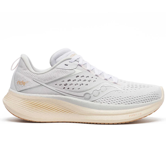 Women's Saucony Ride 17, White/Pearl, 11 B Medium - Skoutley Outdoors LLC