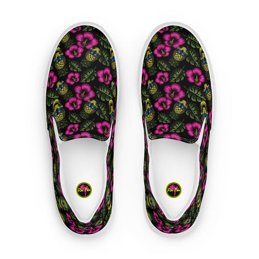 Rad Palm Pineapple Head Women’s Slip On Canvas Shoes