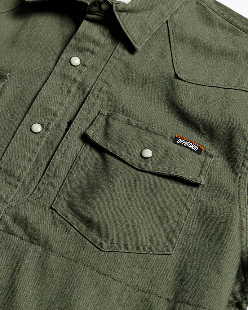 Load image into Gallery viewer, Earl Denim Shirt - Dusty Olive
