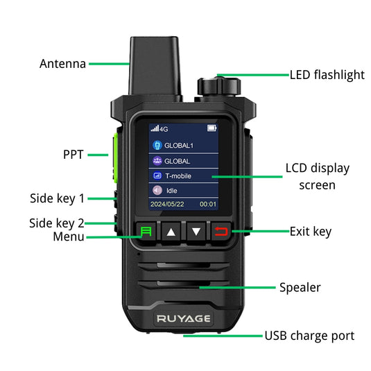 Ruyage X20 Two Way Radio Nationwide LTE Push-to-Talk Walkie Talkie