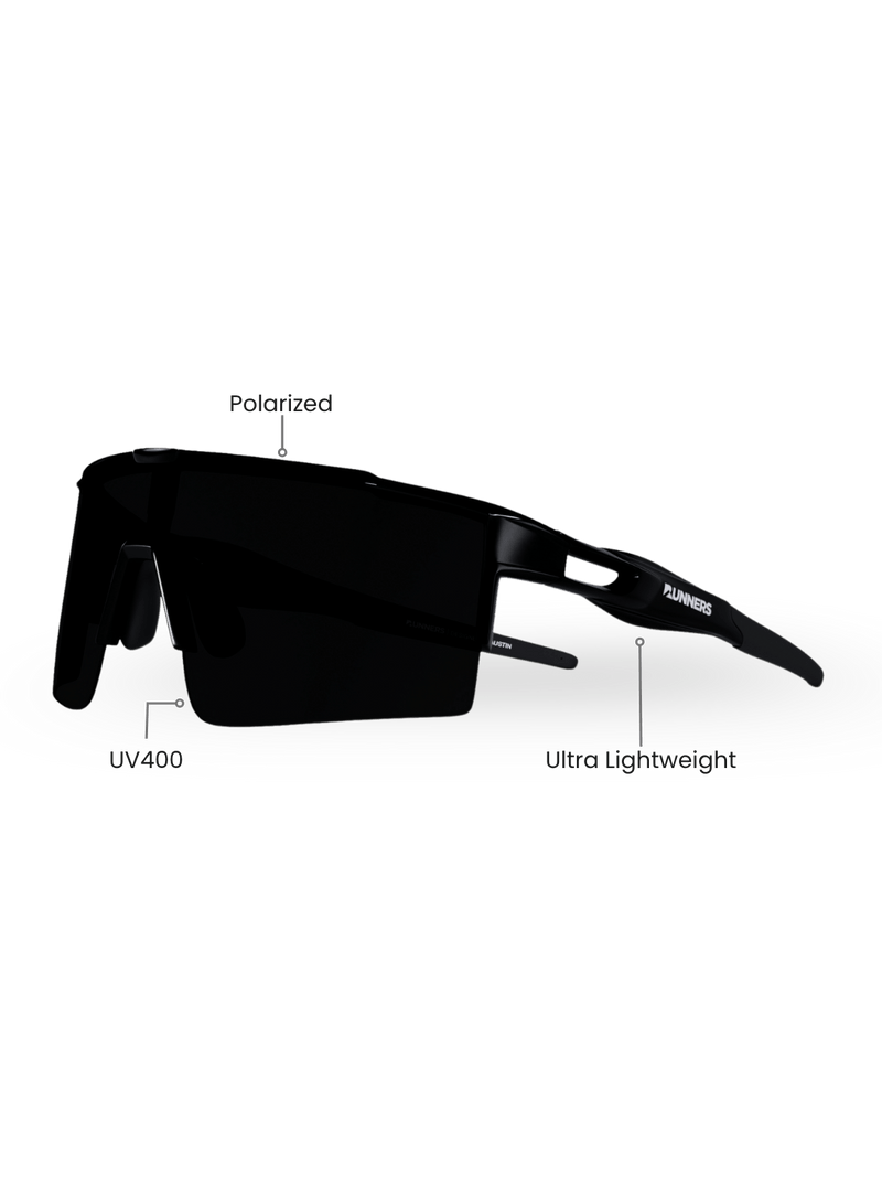 Load image into Gallery viewer, Blackout Polarized Running Sunglasses - UV400 for Men &amp; Women | X365
