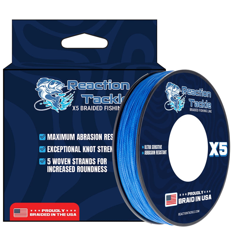 Load image into Gallery viewer, Reaction Tackle BRAIDED IN THE USA Fishing Line- X5
