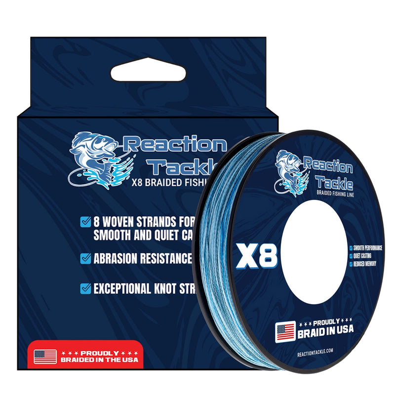 Load image into Gallery viewer, Reaction Tackle BRAIDED IN THE USA Fishing Line- X8
