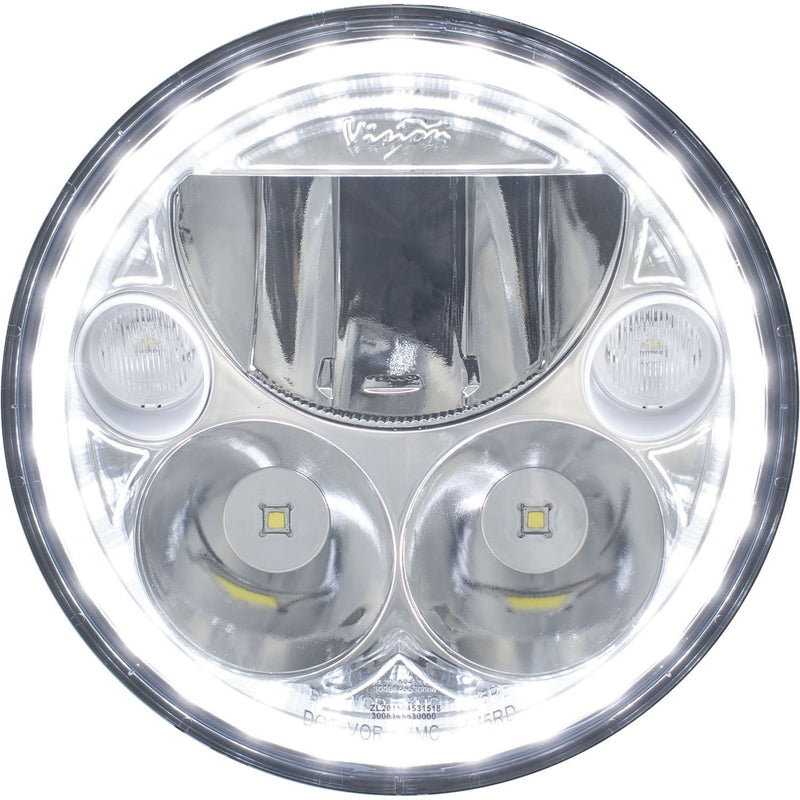 Load image into Gallery viewer, 5.75" XMC Motorcycle LED Headlight Chrome | White Halo
