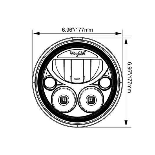 7" VX Series LED Headlight Kit - Chrome | White Halo