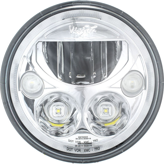 7" XMC Motorcycle LED Headlight Chrome | White Halo