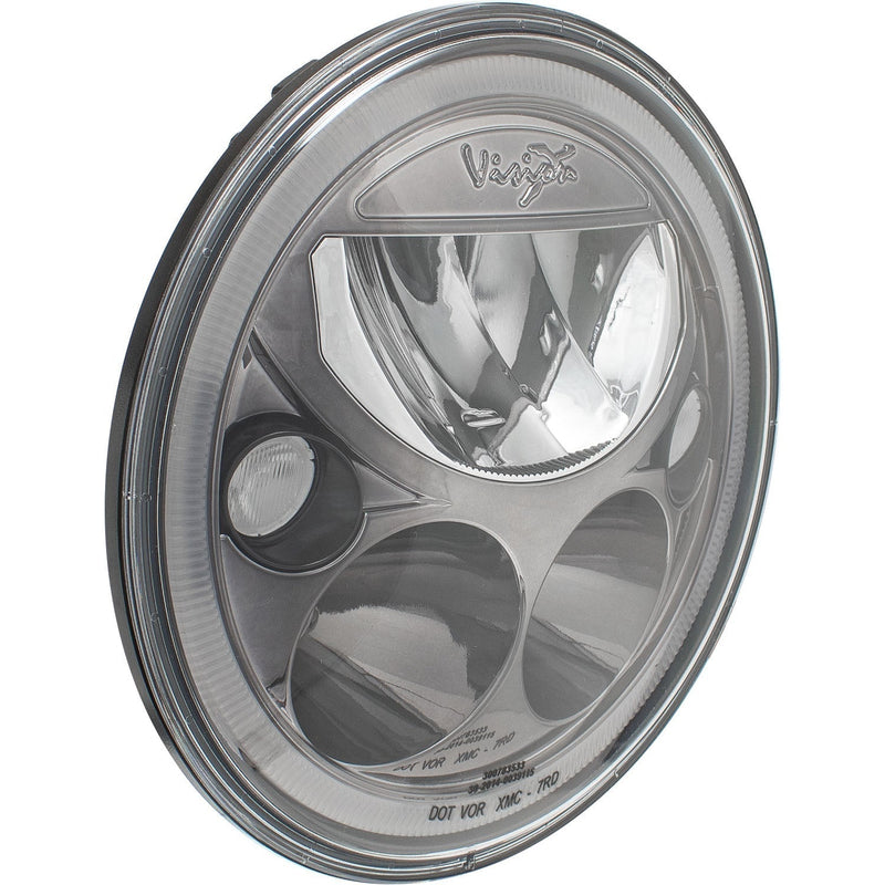 Load image into Gallery viewer, 7" XMC Motorcycle LED Headlight Black Chrome | Amber Halo
