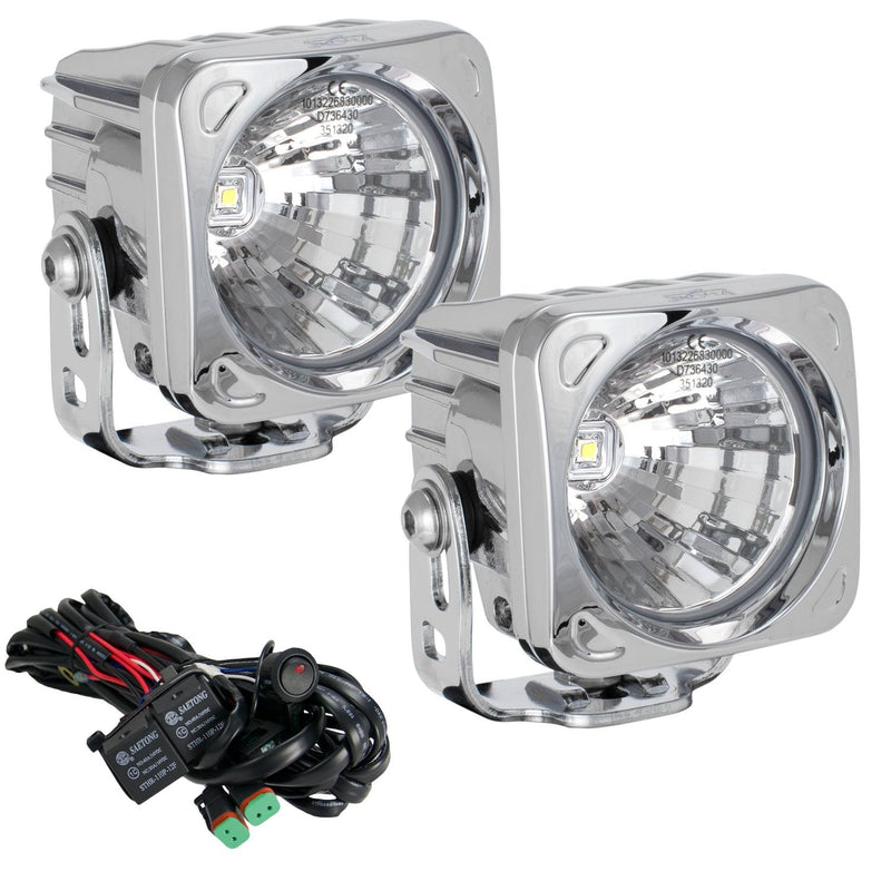 Load image into Gallery viewer, 3" Optimus Chrome Square 20° Beam LED Light Kit
