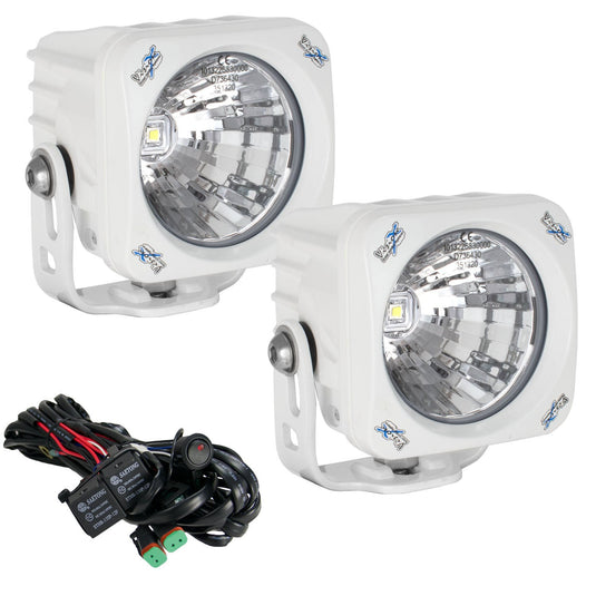 3.7" White Optimus Square 20º Beam LED Light Kit