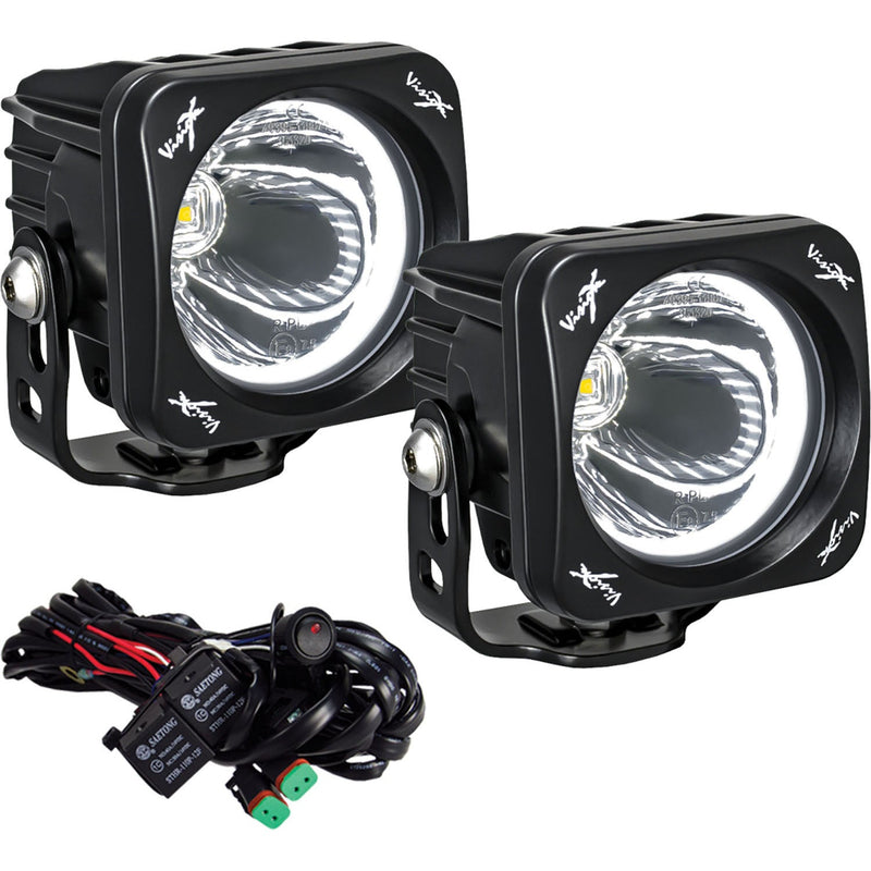 Load image into Gallery viewer, 3" Optimus Square 15º Beam with White Halo LED Light Kit
