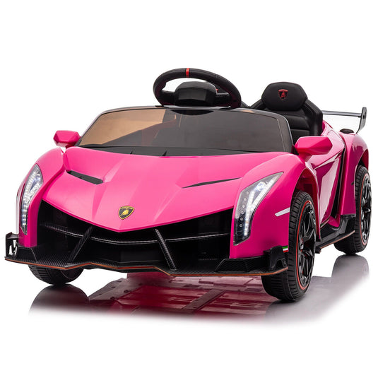 XMX615B Lamborghini Poison 12V Dual Drive Sports Car in Rose Red