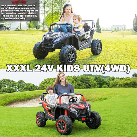 24V 4WD XXL Ride-On UTV Car for Big Kids with 2-Seater Capacity