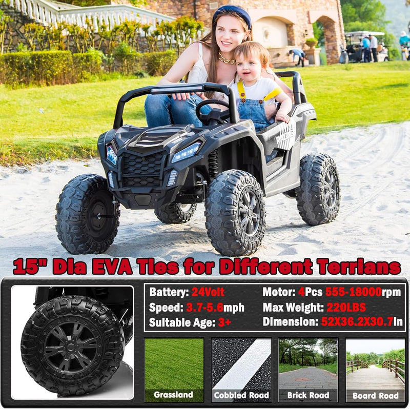 Load image into Gallery viewer, 24V 4WD XXL Ride-On UTV Car for Big Kids with 2-Seater Capacity
