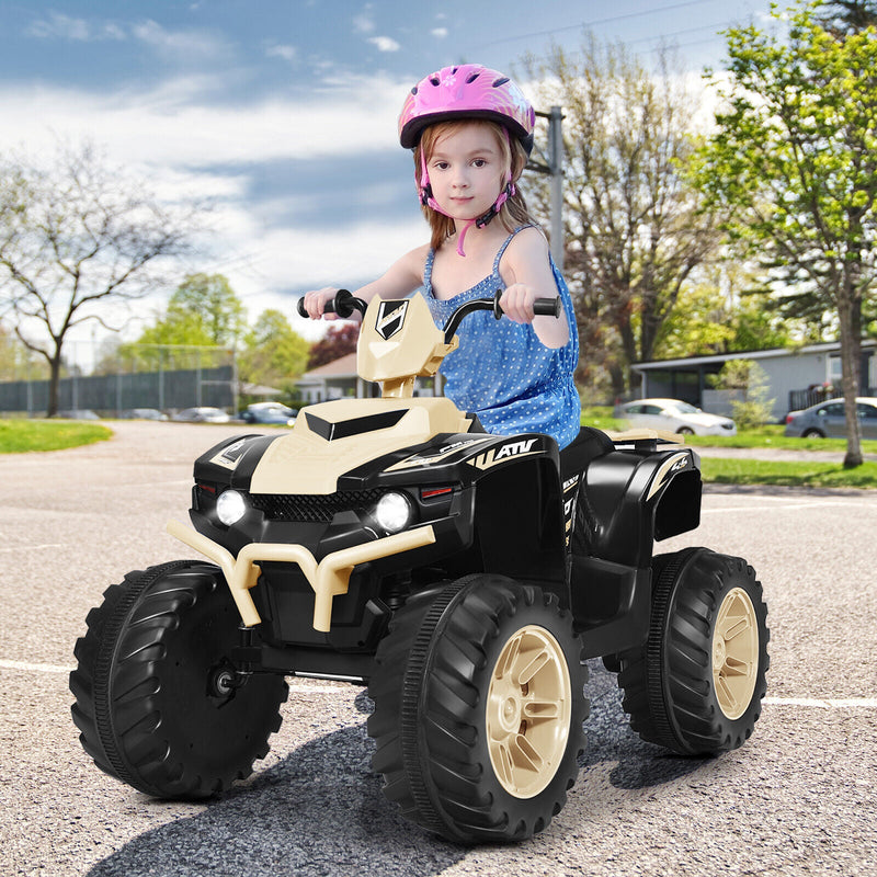 Load image into Gallery viewer, Yellow 12V Kids ATV Quad Ride On Car with LED Light and Music Toy
