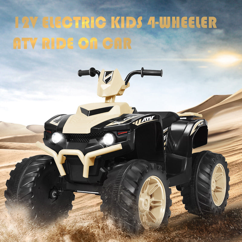 Load image into Gallery viewer, Yellow 12V Kids ATV Quad Ride On Car with LED Light and Music Toy
