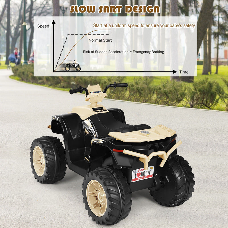 Load image into Gallery viewer, Yellow 12V Kids ATV Quad Ride On Car with LED Light and Music Toy
