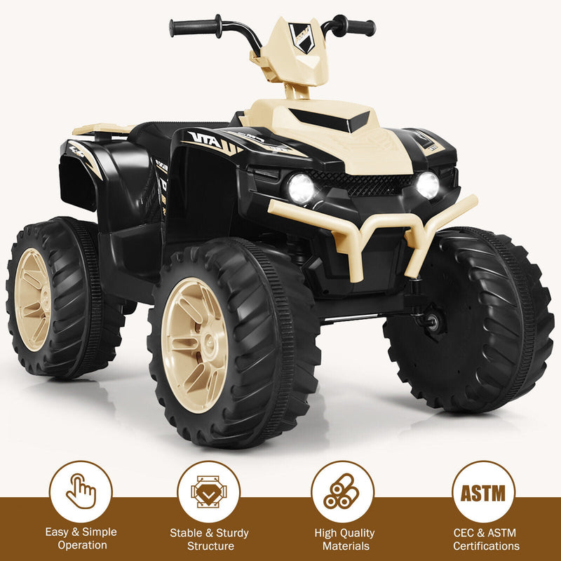 Load image into Gallery viewer, Yellow 12V Kids ATV Quad Ride On Car with LED Light and Music Toy
