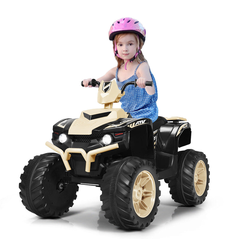 Load image into Gallery viewer, Yellow 12V Kids ATV Quad Ride On Car with LED Light and Music Toy
