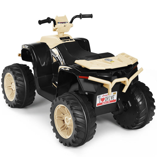 Yellow 12V Kids ATV Quad Ride On Car with LED Light and Music Toy