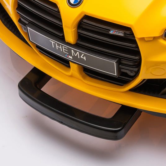 12V Yellow Kids Ride-On Toy Car with 2.4G Parent Remote Control and Three-Speed Settings