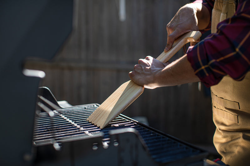 Load image into Gallery viewer, Hardwood BBQ Grill Scraper with Bottle Opener
