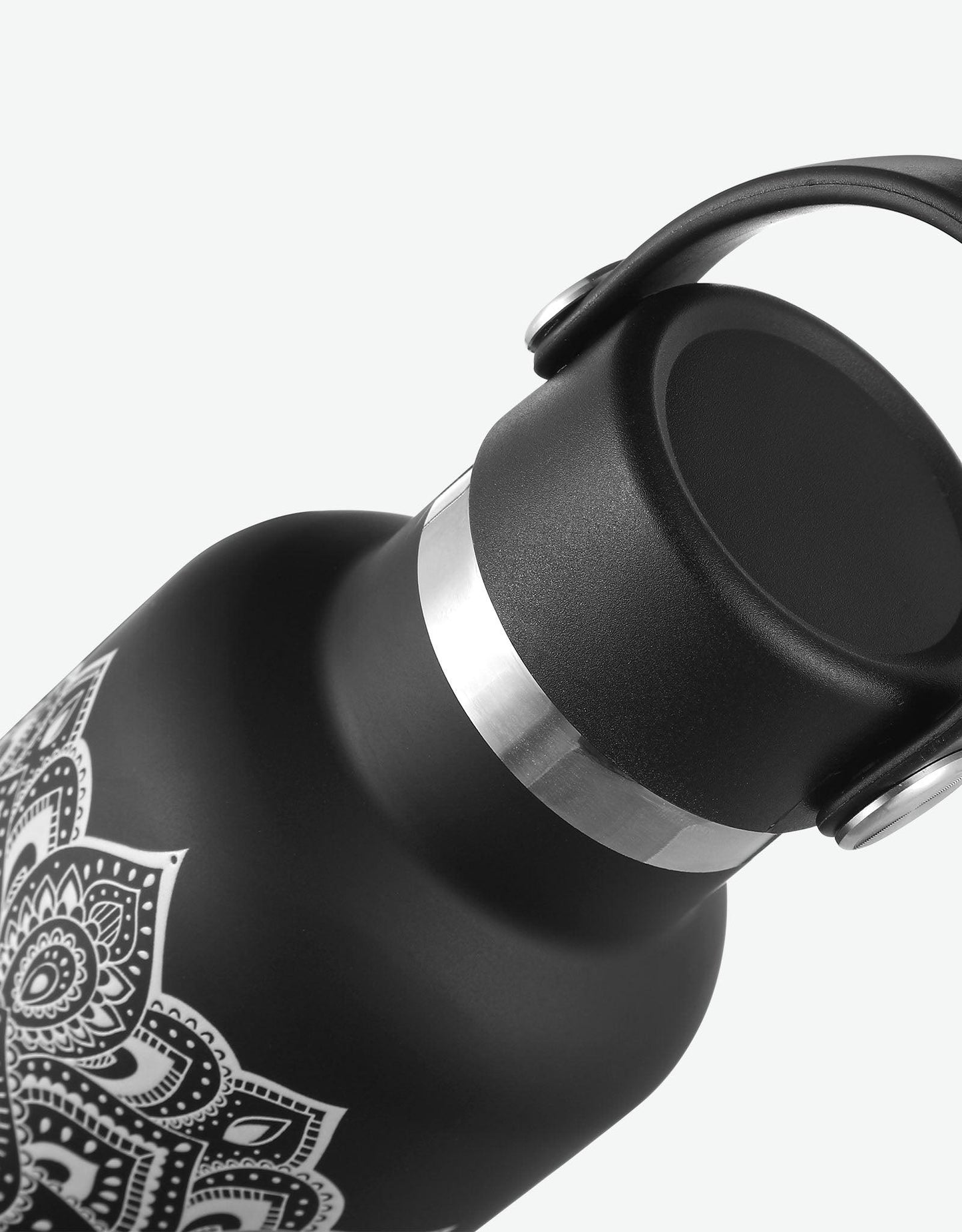 Water Bottle - Mandala Black