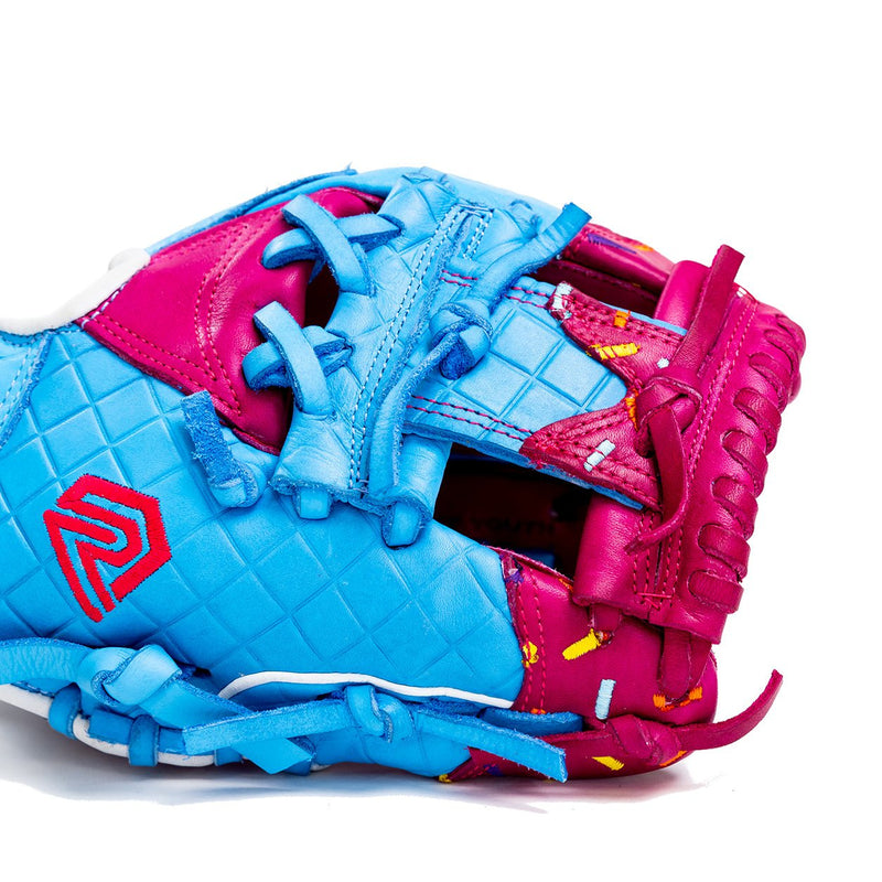 Load image into Gallery viewer, Youth Ball Glove - Ice Cream (Cotton Candy Blue and Pink)
