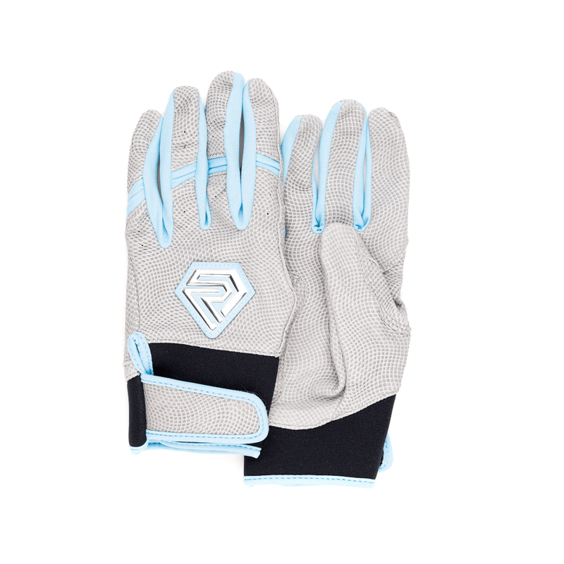 Load image into Gallery viewer, Youth Fastpitch Batting Gloves - Grey and Angle Blue
