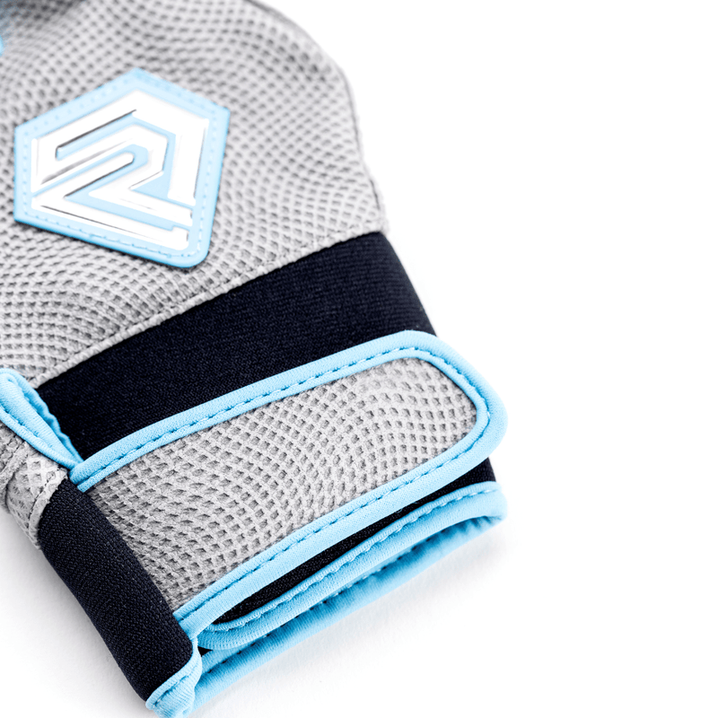 Load image into Gallery viewer, Youth Fastpitch Batting Gloves - Grey and Angle Blue
