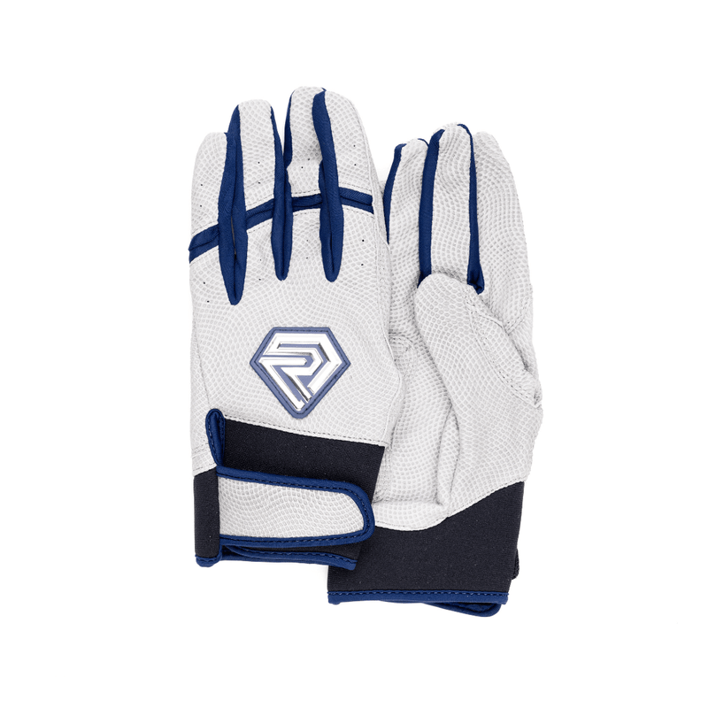 Load image into Gallery viewer, Youth Fastpitch Batting Gloves - Grey and Navy Blue
