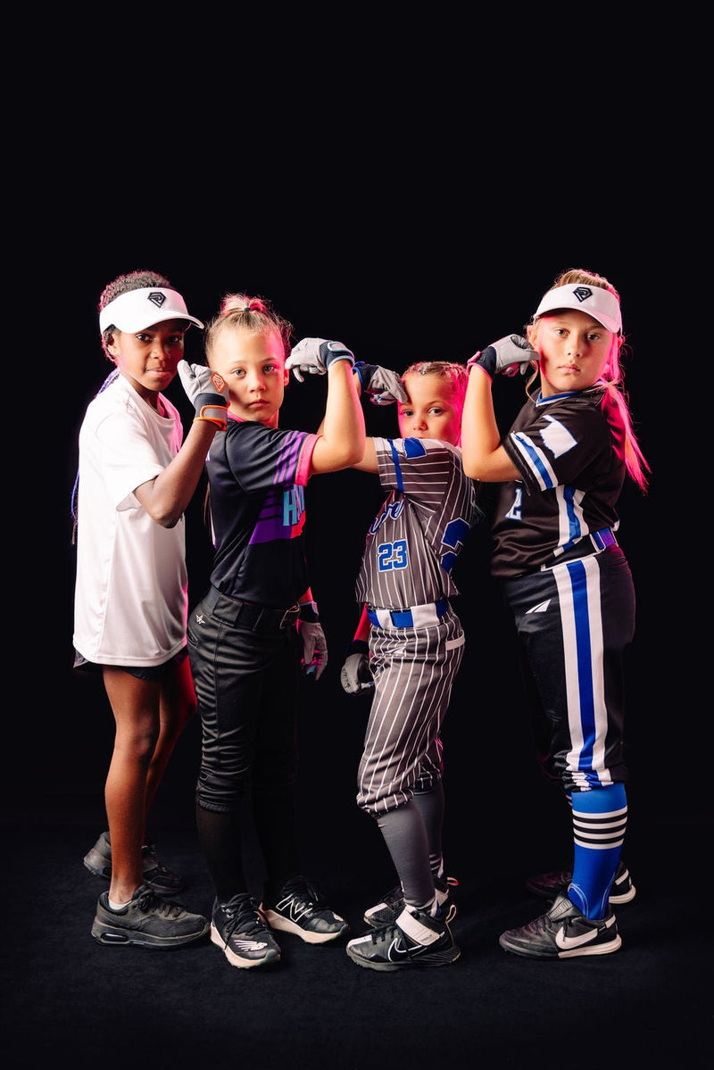 Load image into Gallery viewer, Youth Fastpitch Batting Gloves - Grey and Navy Blue
