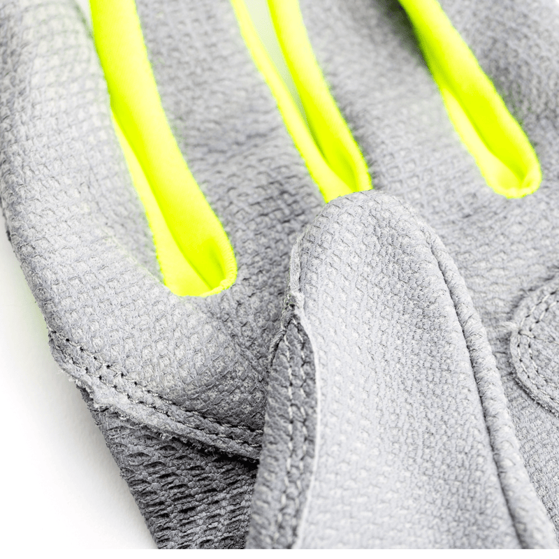 Load image into Gallery viewer, Youth Fastpitch Batting Gloves - Grey and Neon Green
