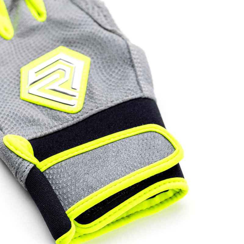 Load image into Gallery viewer, Youth Fastpitch Batting Gloves - Grey and Neon Green
