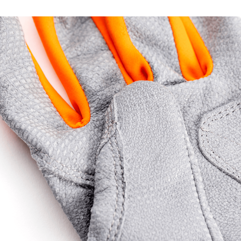 Load image into Gallery viewer, Youth Fastpitch Batting Gloves - Grey and Orange
