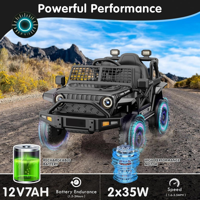 Load image into Gallery viewer, 12V Electric Ride-On Jeep Truck with Power Wheels for Toddlers Ages 1-3
