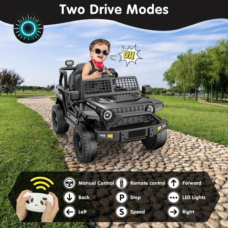 Load image into Gallery viewer, 12V Electric Ride-On Jeep Truck with Power Wheels for Toddlers Ages 1-3
