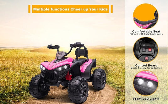 12V Electric Kids Ride-On Off-Road ATV Quad Car with 2 Speeds Green