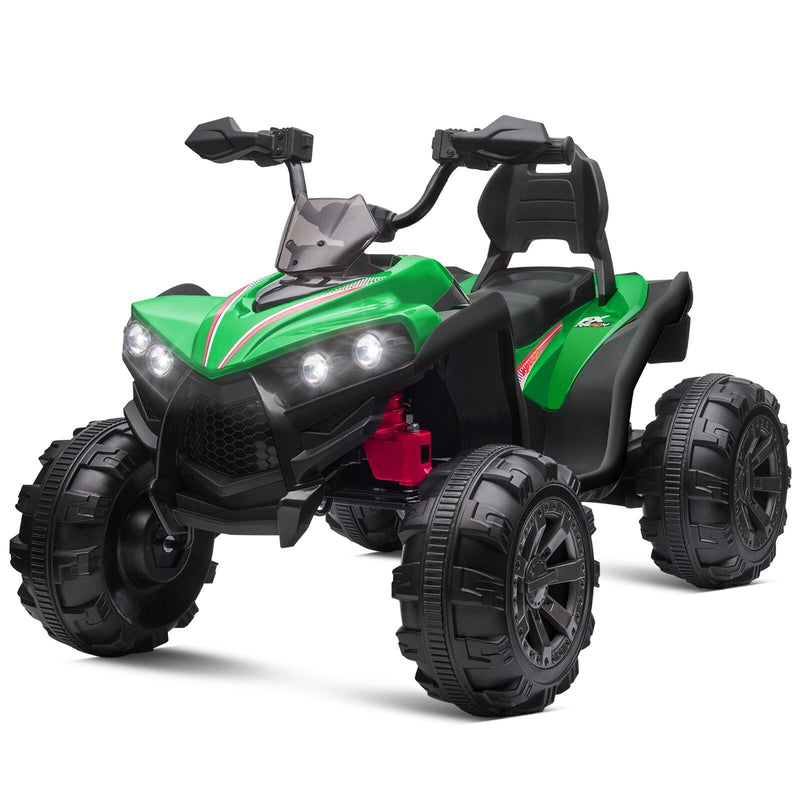 Load image into Gallery viewer, 12V Kids Electric Ride-On Off-Road ATV Quad Car Toy with 2 Speeds and LED Lights Green
