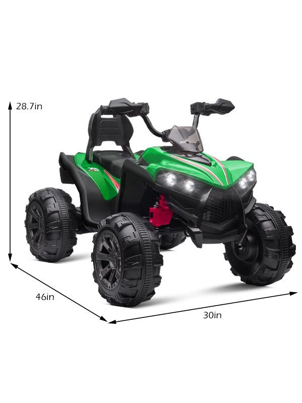 Load image into Gallery viewer, 12V Kids Electric Ride-On Off-Road ATV Quad Car Toy with 2 Speeds and LED Lights Green
