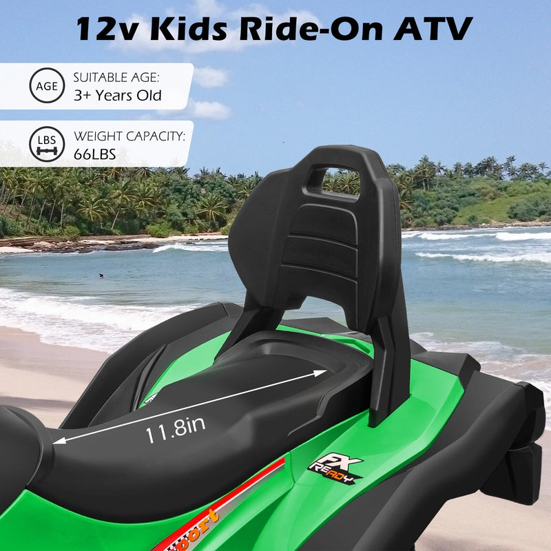 Load image into Gallery viewer, 12V Kids Electric Ride-On Off-Road ATV Quad Car Toy with 2 Speeds and LED Lights Green
