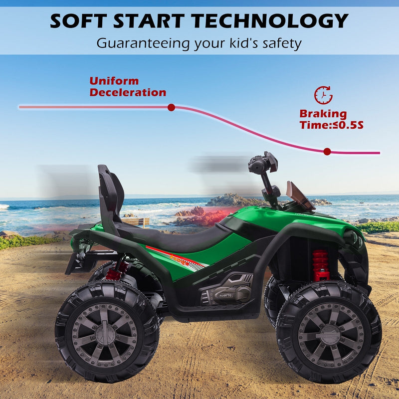Load image into Gallery viewer, 12V Kids Electric Ride-On Off-Road ATV Quad Car Toy with 2 Speeds and LED Lights Green

